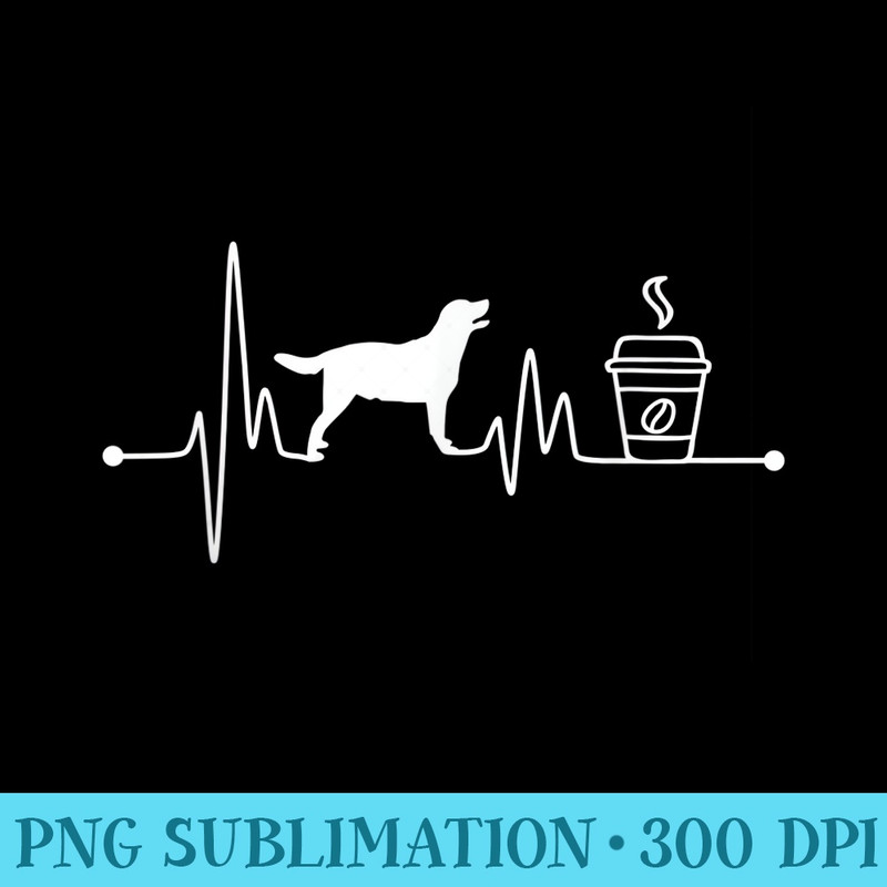 Labrador Retriever Heartbeat Ekg Coffee Lover Lab Dog - Sublimation backgrounds PNG - Premium Quality PNG Artwork
