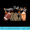 Happy Fall Yall Leopard print Pumpkins Football and Coffee - High Quality PNG Download - Perfect for Sublimation Mastery