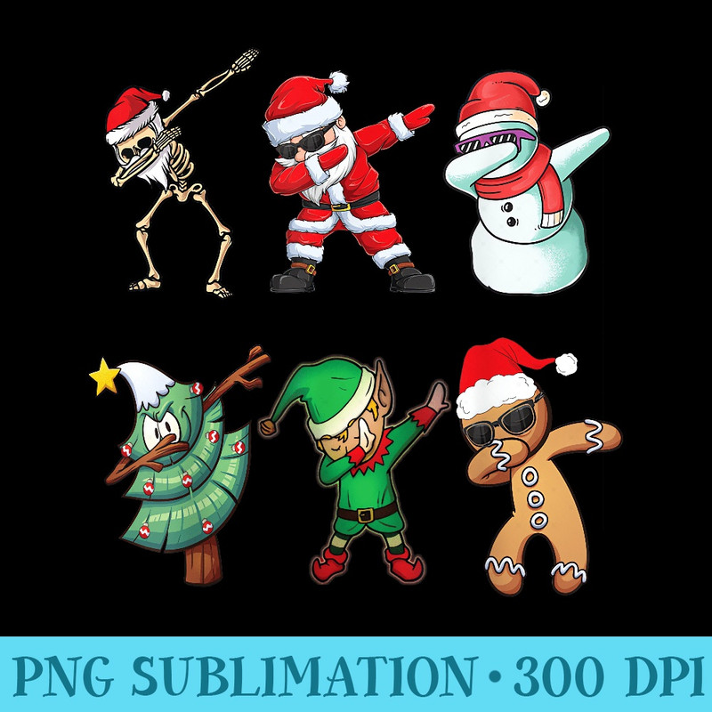 Funny Dapping santa Elf Friends Christmas gingerbread - Ready To Print PNG Designs - High Resolution And Print-Ready Designs