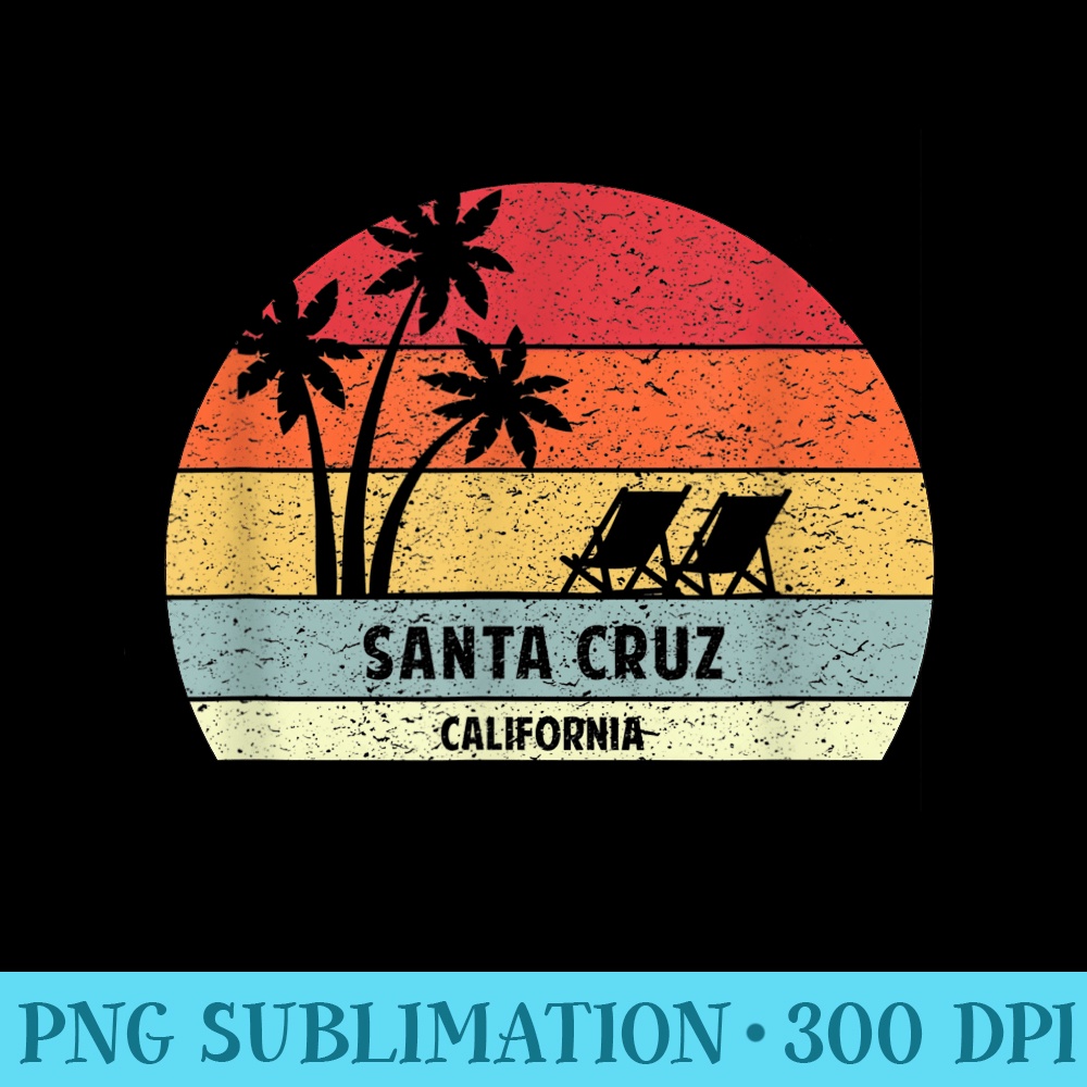 Santa Cruz Retro Colorful Santa Cruz California Beach - PNG Download High Quality - Fashionable and Fearless