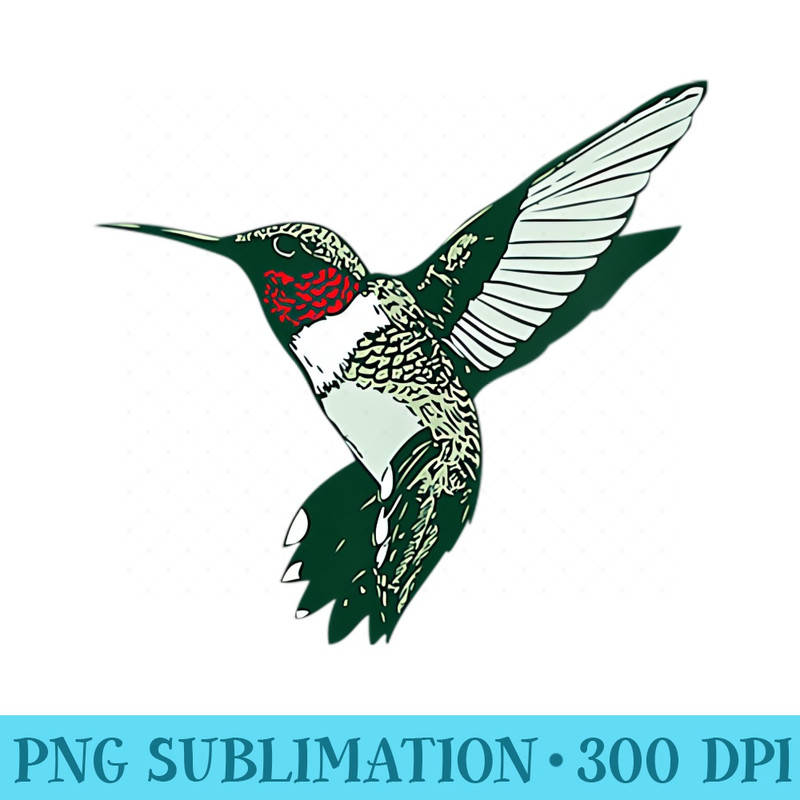 Womens Cool Migrating Birds Rubythroated Hummingbird - Shirt Design PNG - Fashionable and Fearless