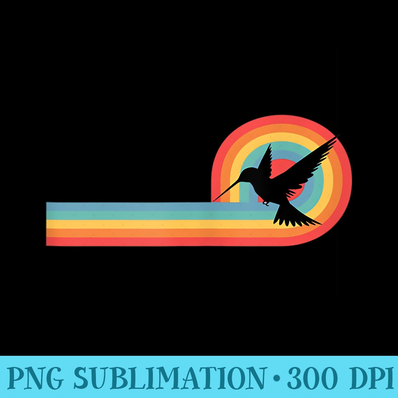 Hummingbird Sunset Retro Animal Wildlife Zoo Bird Cute - Unique Sublimation patterns - Quick And Seamless Download Process