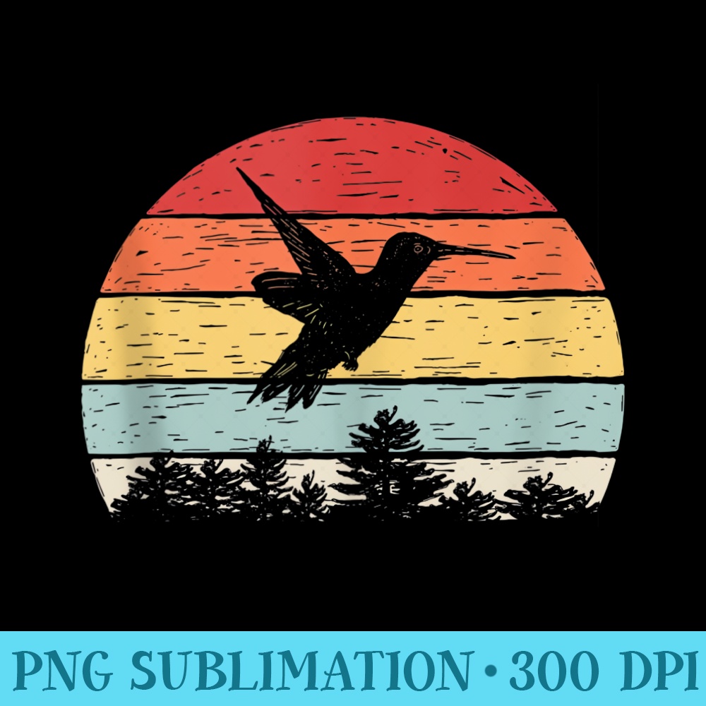 Vintage Retro Hummingbird - PNG Download Website - High Resolution And Print-Ready Designs