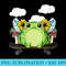 Womens Cottagecore Aesthetic Kawaii Skateboarding Frog Flowers - PNG Download Database - Perfect for Sublimation Mastery