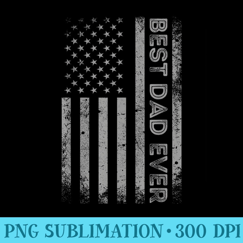 Best Dad Ever With US American Flag Fathers Day Vintage - PNG Download Icon - Bring Your Designs to Life