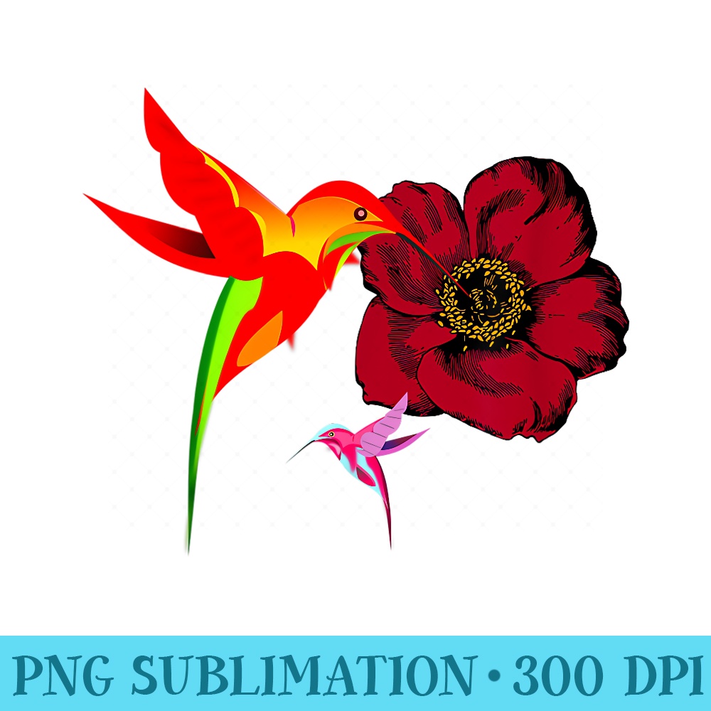 Hummingbird Mother Blossomed Flower - Download PNG Files - Transform Your Sublimation Creations