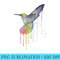 Colorful Hummingbird with Splash Effect Design T - Sublimation clipart PNG - Quick And Seamless Download Process