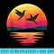 Hummingbird Vintage Retro Sunset Hummingbirds - PNG Download Clipart - Trendsetting And Modern Collections
