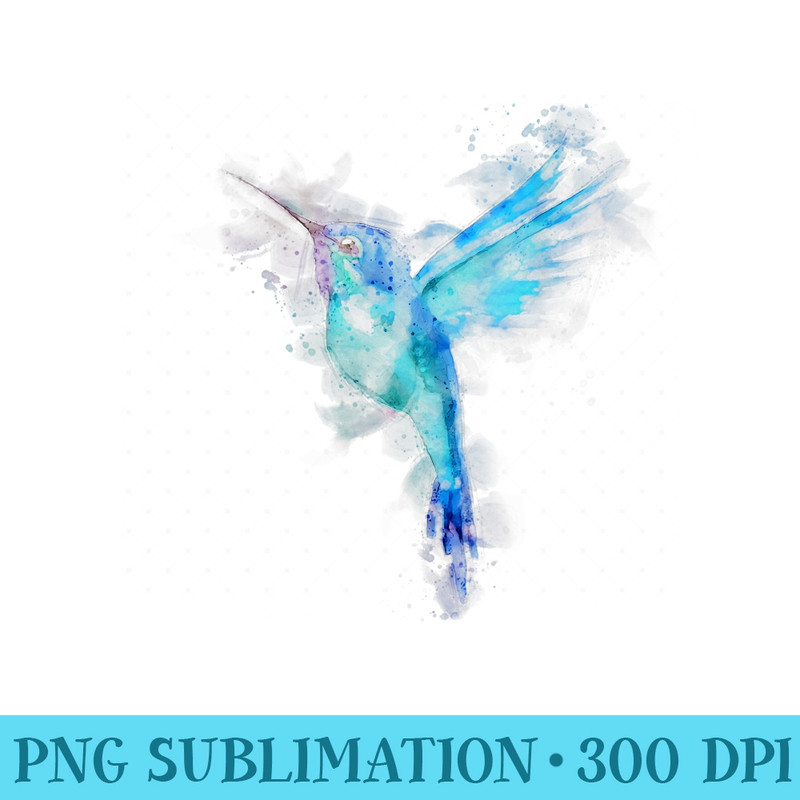 Hummingbird Watercolor Handmade - Blank Shirt Template PNG - Unleash Your Creativity