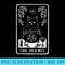 Hermit Witch Cat Tarot Card Pagan Goblincore Goth Occult - High Resolution PNG Download - Stunning Sublimation Graphics