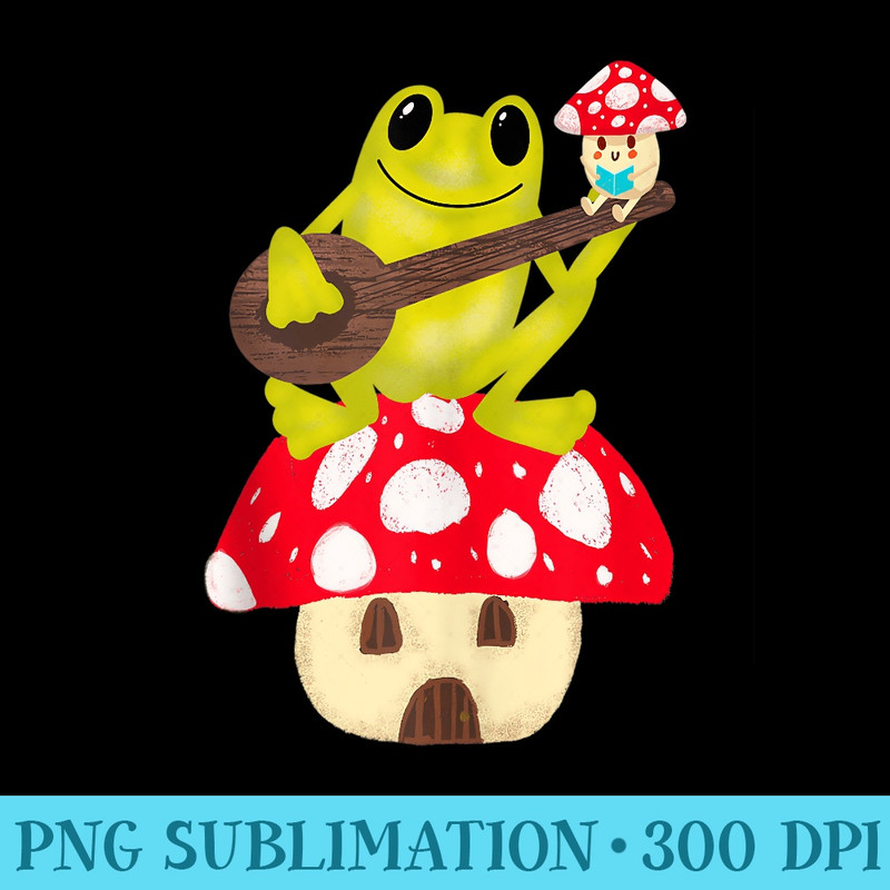 Frog Cottagecore Aesthetic Goblincore Mushroom Dark Academia - PNG Download - Versatile And Customizable Designs