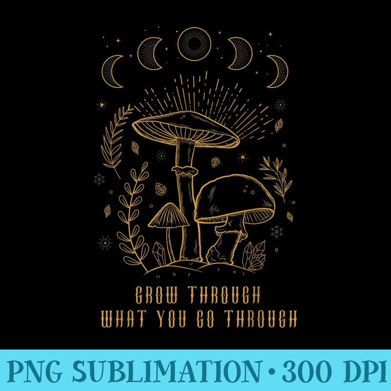 Goblincore Aesthetic Dark Academia Cottagecore Mushroom - Ready To Print PNG Designs - Bold & Eye-catching