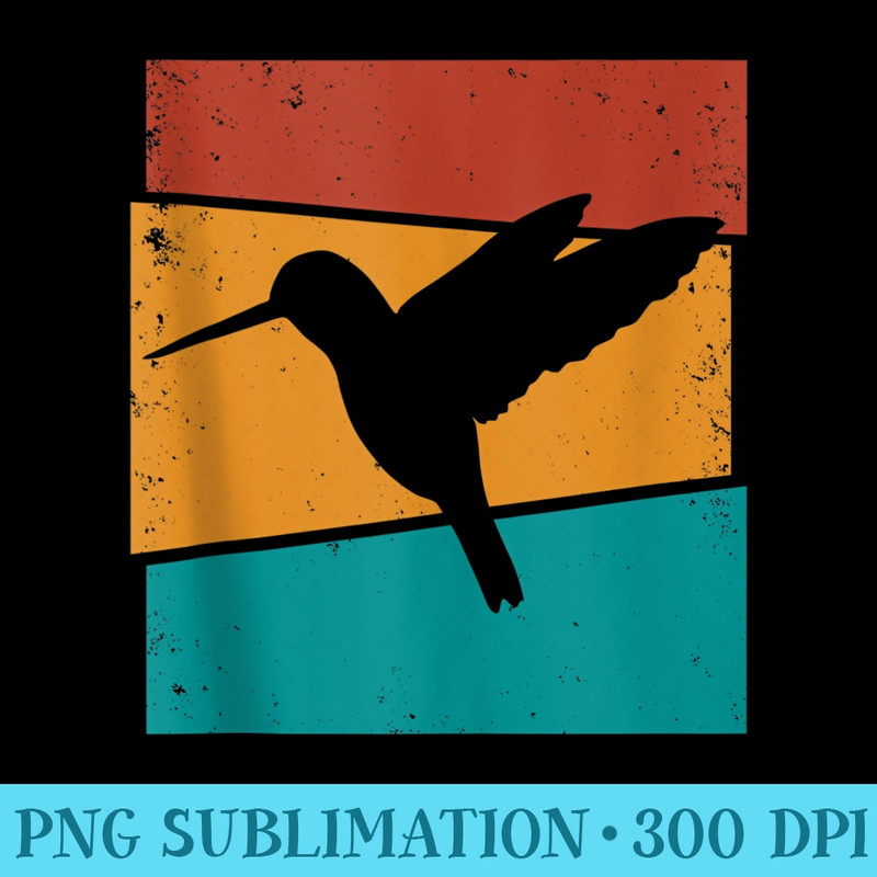 Retro Hummingbird I Hummingbird Art I Hummingbird - PNG Download Illustration - Bring Your Designs to Life