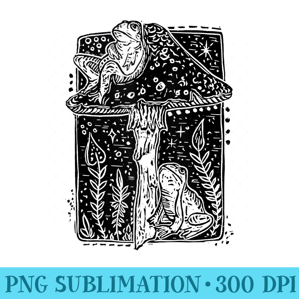 Cottagecore Aesthetic Cute Frog Mushroom Frogs Goblincore - PNG Graphics Download - Versatile And Customizable Designs