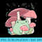 Cottagecore Aesthetic Kawaii Frog Hugging A Mushroom Premium - PNG Download Clipart - Instant Access To Downloadable Files