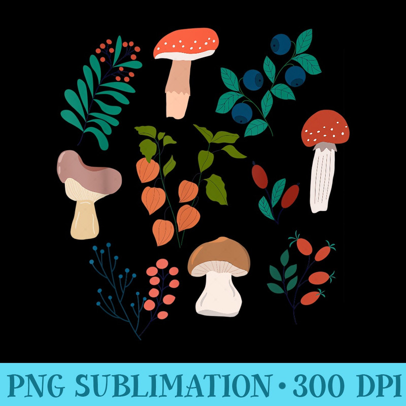 Cottagecore Goblincore Fairycore Aesthetic Mushrooms - Mug Sublimation PNG - Enhance Your Apparel with Stunning Detail