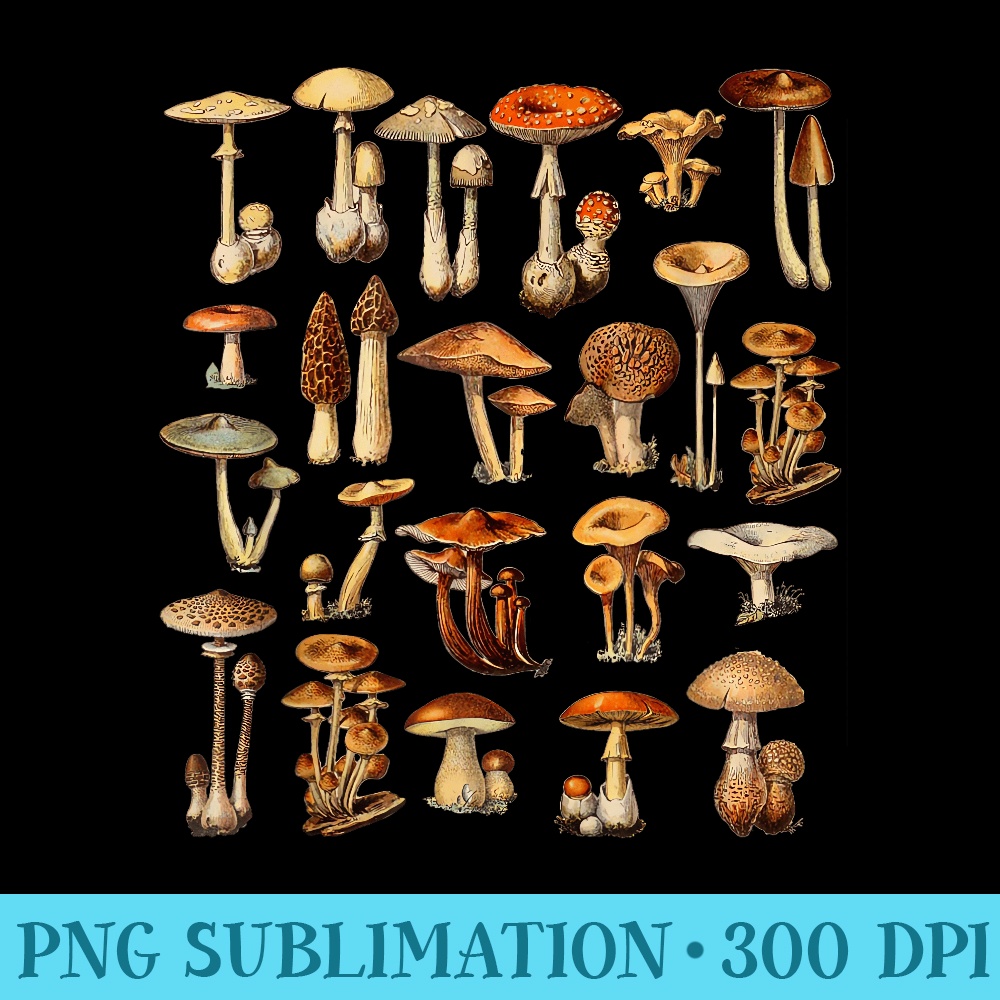 Mushroom Mycology Goblincore Dark Academia Cottagecore - PNG Clipart Download - Quick And Seamless Download Process