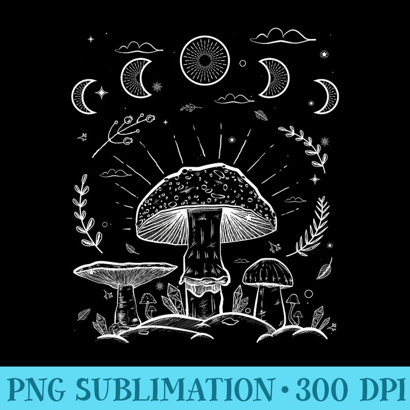 Dark Academia Cottagecore Mushroom - Download PNG Pictures - Spice Up Your Sublimation Projects