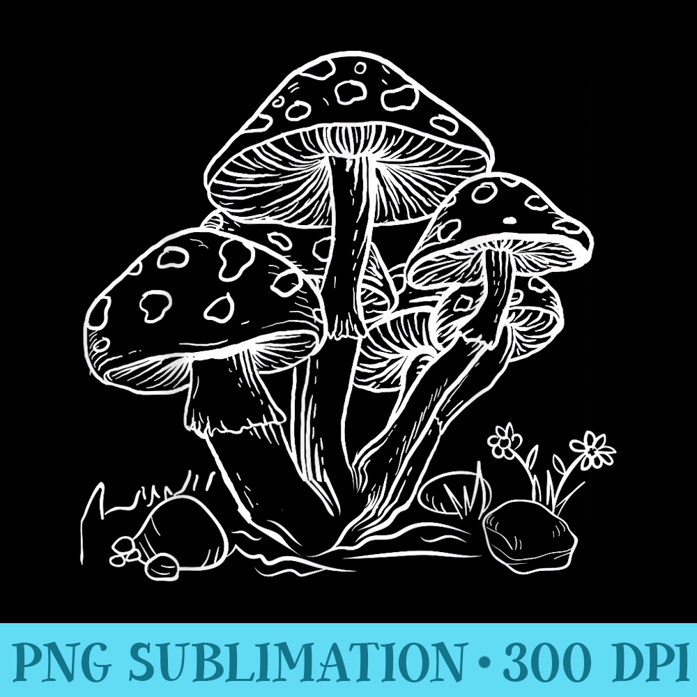 Goblincore Cottagecore Aesthetic Mushrooms for Fungi Lovers - Shirt Clipart Free PNG - Premium Quality PNG Artwork