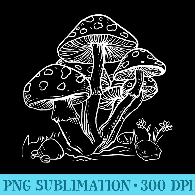 Goblincore Cottagecore Aesthetic Mushrooms for Fungi Lovers - Shirt Clipart Free PNG - Premium Quality PNG Artwork