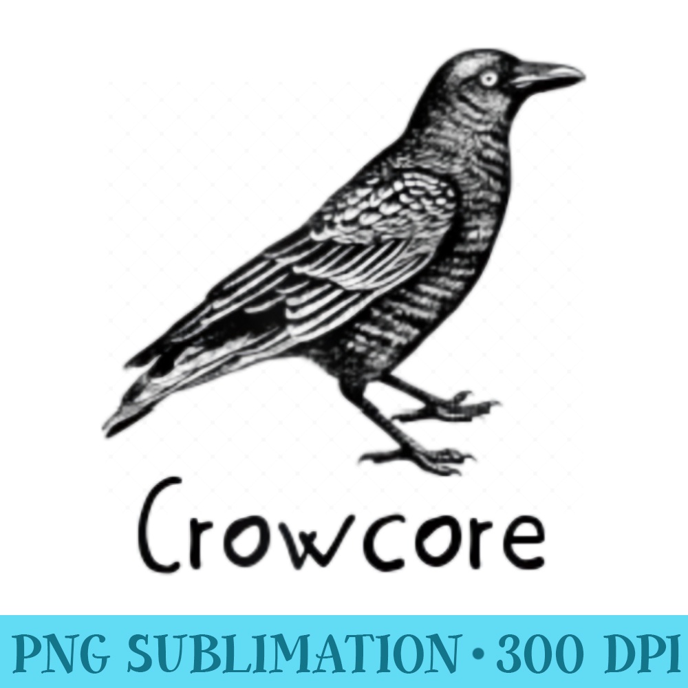 Crowcore Bird Crow Nature Goblincore Cottagecore Style - Shirt Printing Template PNG - Eco Friendly And Sustainable Digital Products