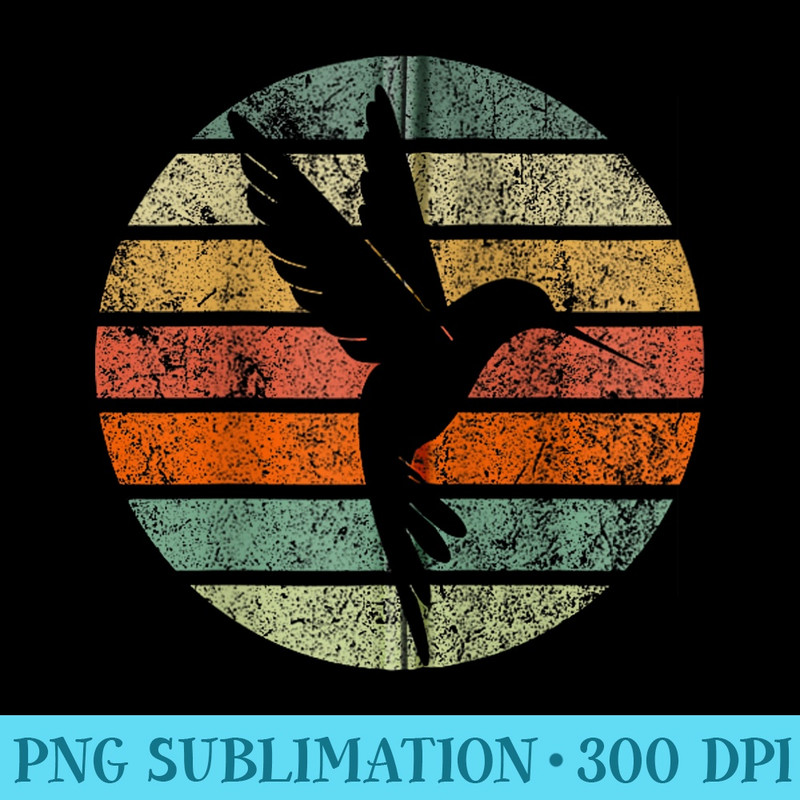 Vintage Sunset Hummingbirds Retro Watching Bird Hummingbird - PNG Download Design - Capture Imagination with Every Detail