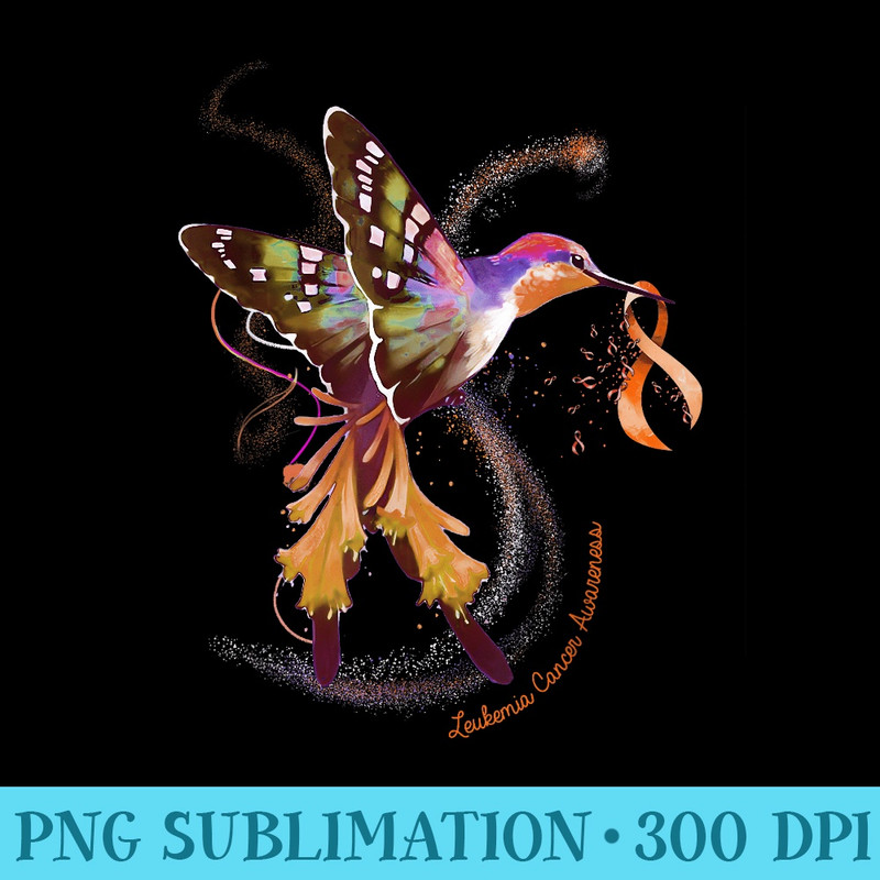 Hummingbird Hold Orange Ribbon Leukemia Awareness - PNG Download Clipart - Capture Imagination with Every Detail