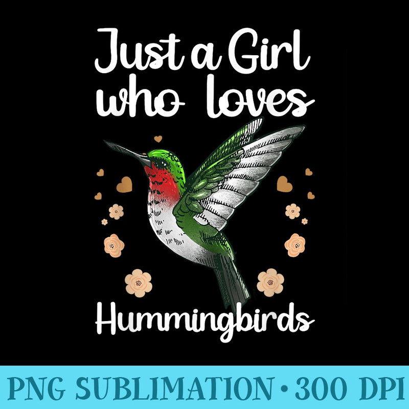 Cool Hummingbird For Women Girl Tropical Bird Watcher Birder - Ready To Print PNG Designs - Enhance Your Apparel with Stunning Detail