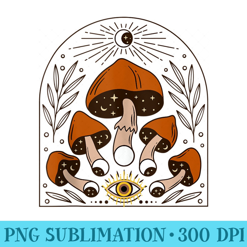 Dark Academia Aesthetic Mystic Mushrooms Moon Tarot Evil Eye - PNG Download Library - Boost Your Success with this Inspirational PNG Download