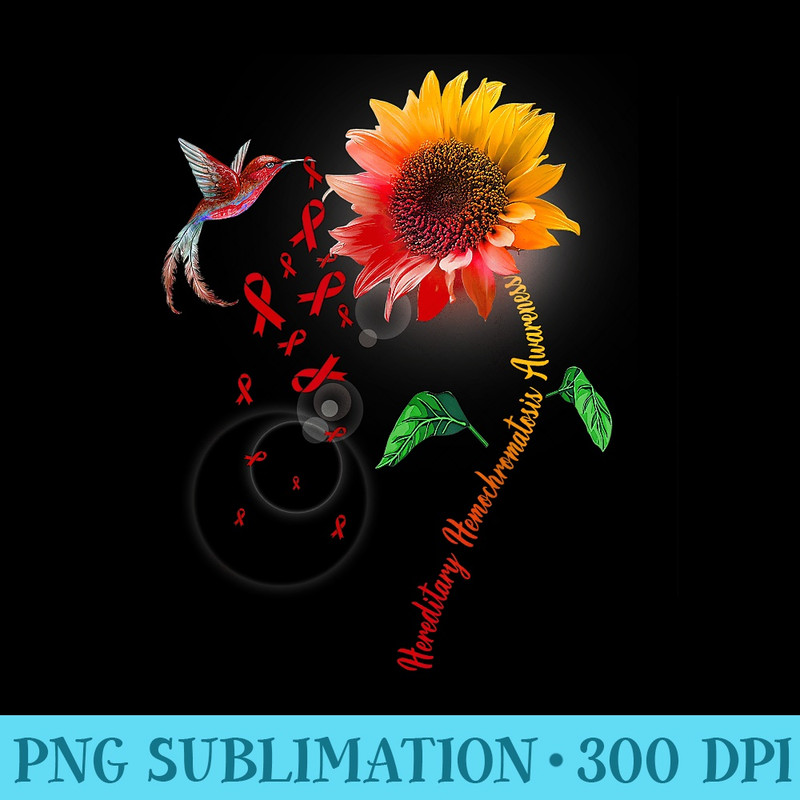 Hereditary Hemochromatosis Awareness Sunflower Hummingbird - PNG Download Website - Perfect for Creative Projects