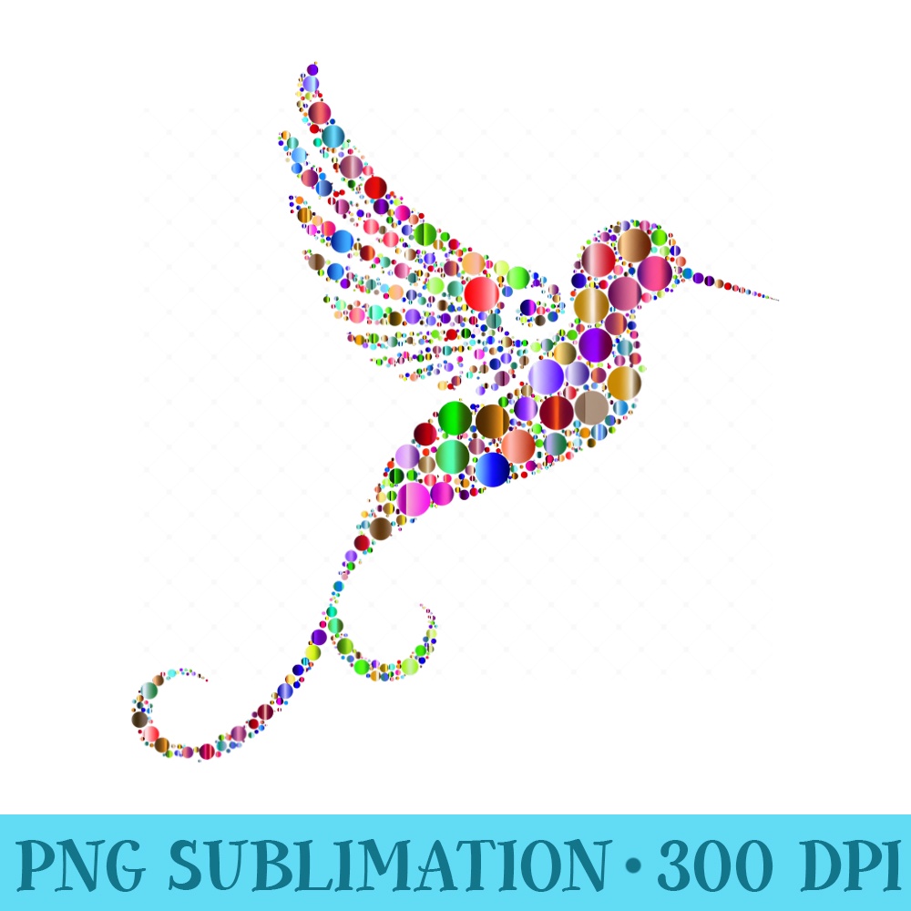 Christmas Circles Hummingbird - Unique PNG Artwork - High Resolution And Print-Ready Designs