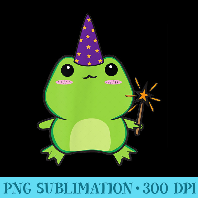 Cottagecore Aesthetic Kawaii Wizard Hat Magic Wand Frogcore - Transparent PNG Download - Enhance Your Apparel with Stunning Detail