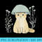 Cat with Mushroom Hat Cottagecore Goblincore - Shirt Mockup Download - Lifetime Access To Purchased Files