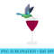 Funny Wine Lover Hummingbird Drinking Wine Gag - Transparent Shirt Clip Art - Fashionable and Fearless