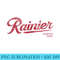 Rainier Beer Mountain Fresh Logo Authentic Vintage Look - High Quality PNG Files - Premium Quality PNG Artwork