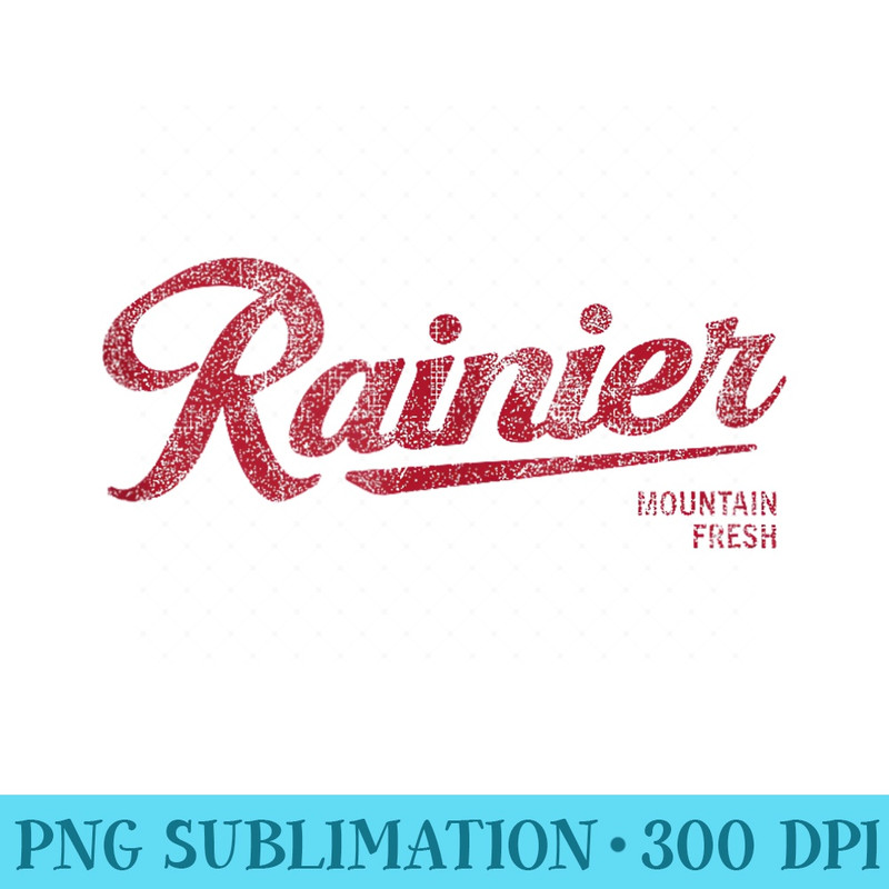 Rainier Beer Mountain Fresh Logo Authentic Vintage Look - High Quality PNG Files - Premium Quality PNG Artwork