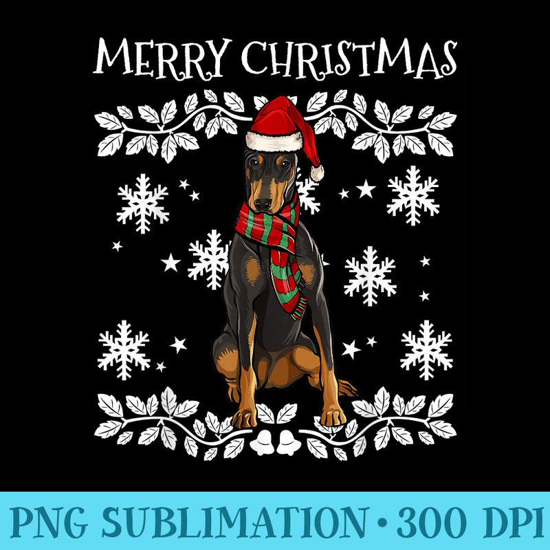 Merry Christmas Ornament Doberman Pinscher Xmas Santa - PNG Download Gallery - Unleash Your Creativity