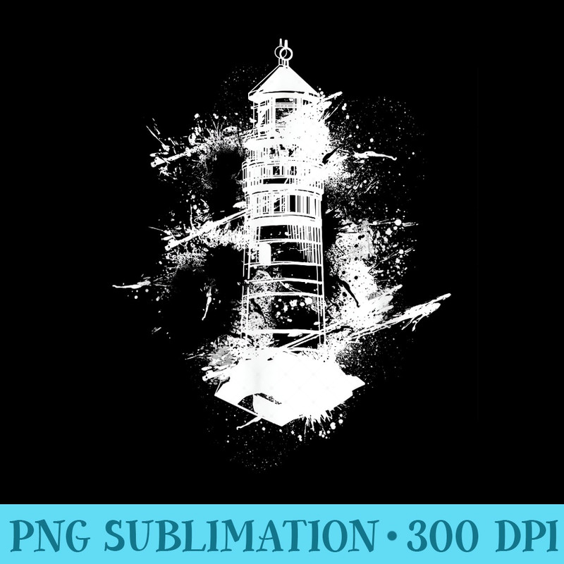 Coast Splash Art Safety Beacon Shore Lighthouse - Shirt Image Download - Premium Quality PNG Artwork