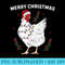 Chicken Merry Christmas Funny Santa Hat Chicken Lights Xmas - Sublimation clipart PNG - Unleash Your Inner Rebellion