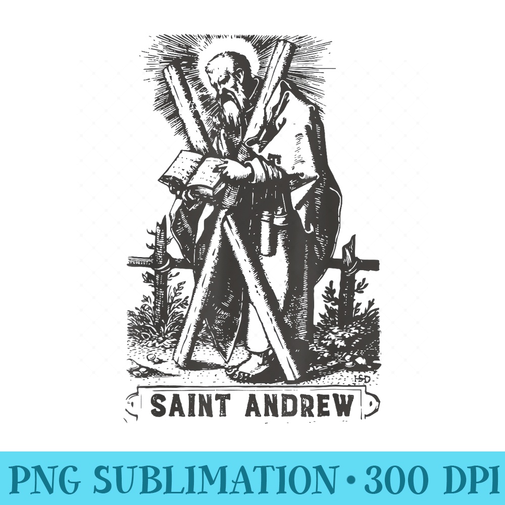 St Andrew the Apostle Saltire Cross Vintage Catholic Saint - High Quality PNG Download - Bring Your Designs to Life