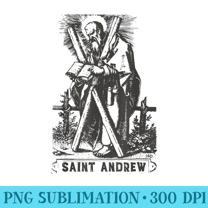 St Andrew the Apostle Saltire Cross Vintage Catholic Saint - High Quality PNG Download - Bring Your Designs to Life