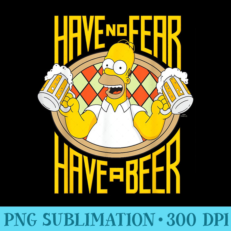 The Simpsons Homer Beer Fear ChillOut Weekend Brewmaster - Shirt Drawing PNG - Instant Access To Downloadable Files