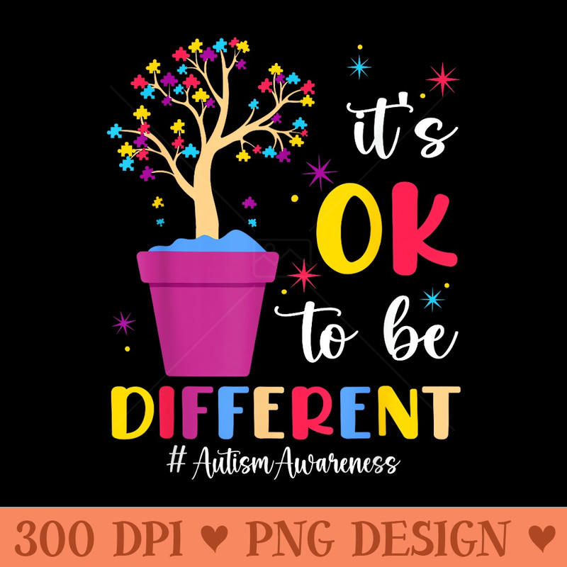 Its Ok To Be Different Plant Pot Autism Awareness - PNG design downloads - Bold & Eye Catching