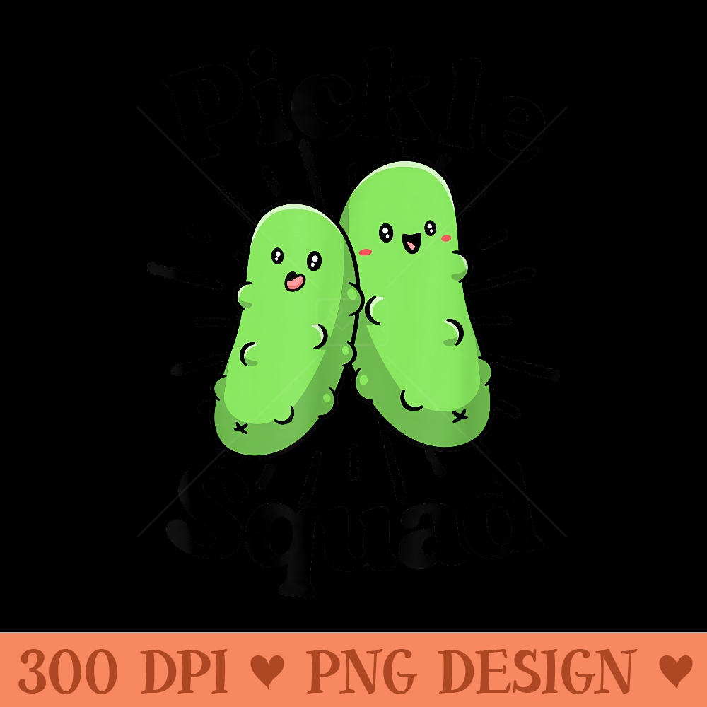 Pickle Squad Green Vegan Vegetable Crew Friends - PNG Clipart for Graphic Design - Transform Your Sublimation Creations