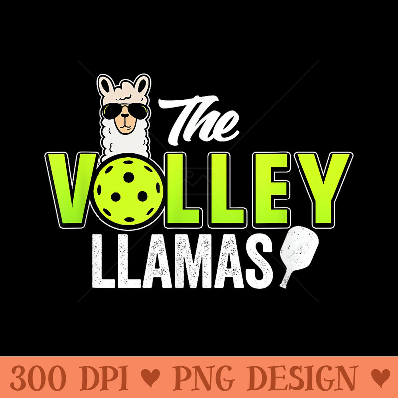 The Volley LLamas comic style llama pickle ball team - High Quality PNG files - Premium Quality PNG Artwork