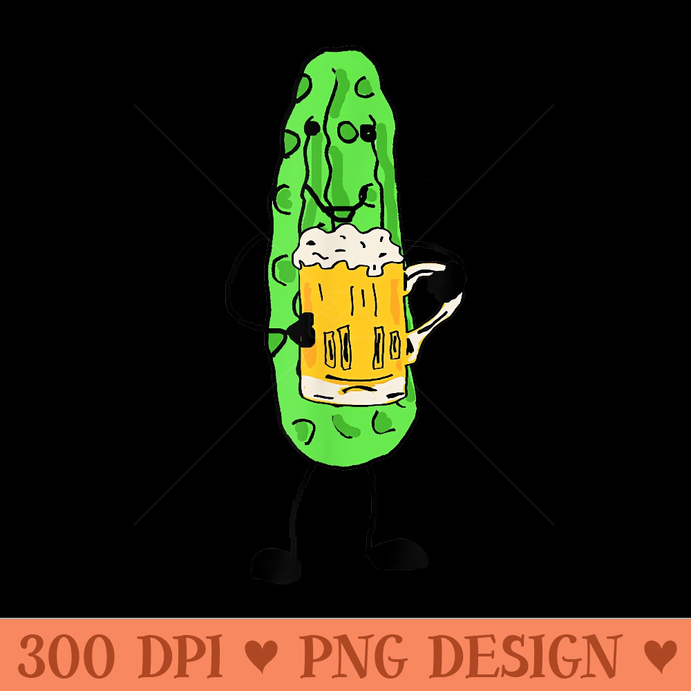 Smilemoretees Funny Pickle Drinking Beer - Free PNG download - Enhance Your Apparel