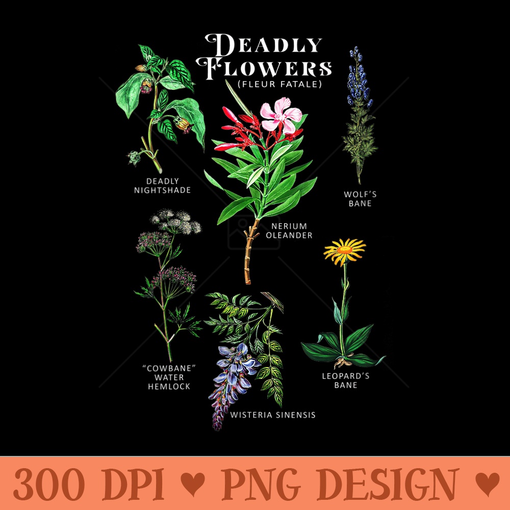 Womens Poisonous Flowers Fleur Fatale Plant Halloween - Free PNG download - Easy To Print And User Friendly Designs