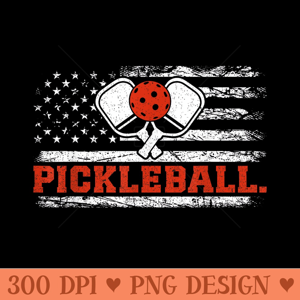 US Flag Pickleball Pickle Ball Paddleball Lover - Transparent PNG download - Instant Access To Downloadable Files