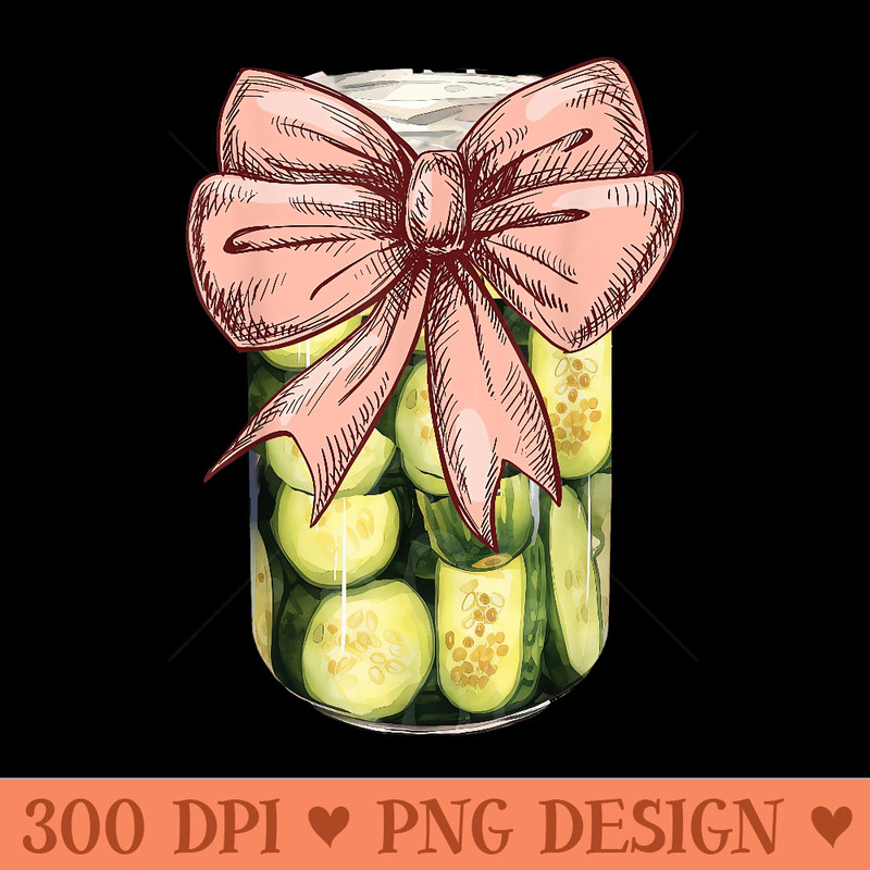 Cute Coquette Pickle, Pickle Slut,Pickles Canning Food Lover - PNG download - Spice Up Your Sublimation Projects