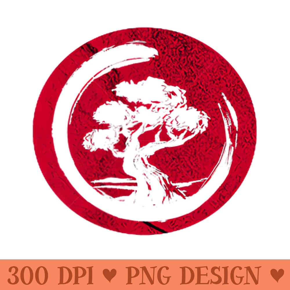 Japanese Enso Circle Bonsai Tree Bonsai Plant Buddhism - Unique PNG Artwork - High Resolution And Print Ready Designs
